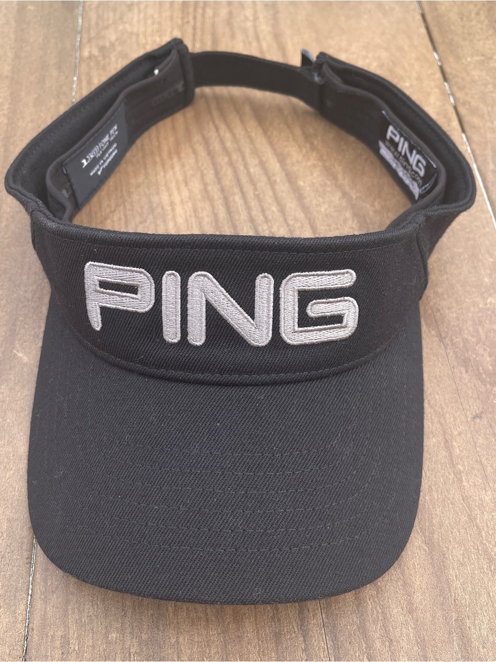 PING Black Visor with Silver Embroidered Logo